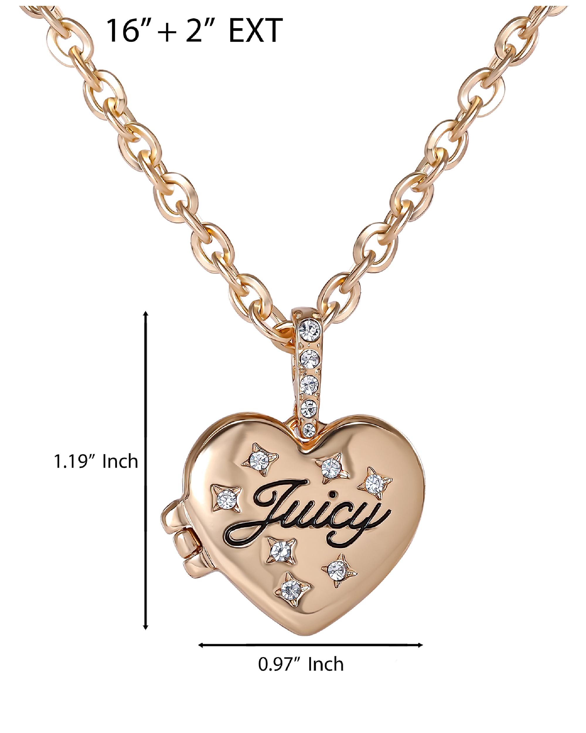 Juicy Couture Heart Locket Necklace for Women 18