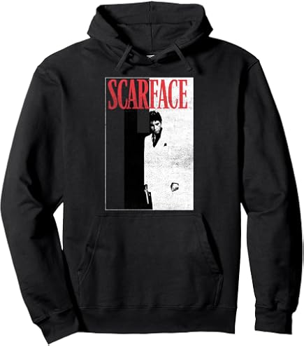 Amazon.com: Scarface Black and White Movie Poster Hoodie Pullover