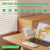 AUNNO UK to EU Plug Adapter PD 20W 2 USB 1 USB-C Grounded Type E/F view 7