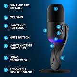 Logitech G Yeti GX Dynamic RGB USB Gaming Microphone Black view 6