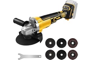 Cordless Angle Grinder Compatible with Dewalt 20V Max Battery, 10000RPM Brushless Motor, Electric Grinder Power Tools with 6 