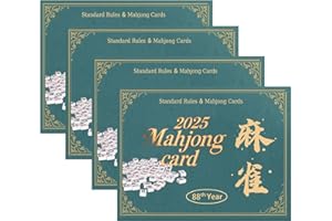 JUMUR Mahjong Cards 2025, Large Print American Mahjong Cards, 4-PCS 2025 Latest Revised Rule Set, Easy to Read for Mah Jongg Card