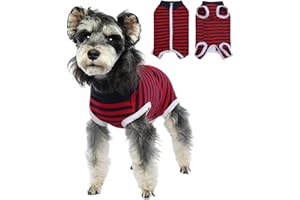 BRKURLEG Recovery Suit for Dogs, Pet Recovery Suit After Surgery, Male Female Dog Neuter, Abdominal Surgical Suit, Striped Puppy Doggy Onesie Snugly Vest for Abdominal Wounds Anti-Licking, XS