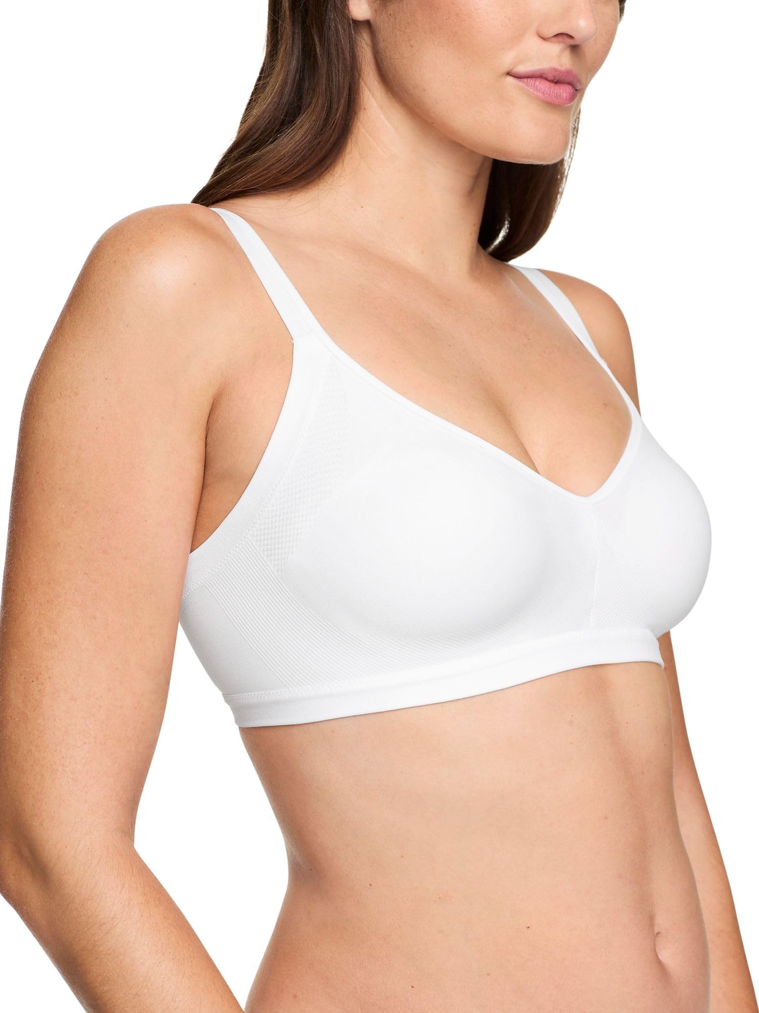 Photo 1 of Warner's womens Blissful Benefits Underarm-smoothing With Seamless Stretch Wireless Lightly Lined Comfort Rm3911 T Shirt Bra, White, Large US