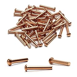 MroMax 50Pcs M3 Round Head Copper Solid Rivets