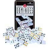 Offelec Double Six Dominoes Set | 28 Domino Tiles Double 6 Dominos with Storage Tin | Classic Family Game for Kids &amp; Adults | Ideal for Travel, Game Nights &amp; Educational Fun | 2-4 Players