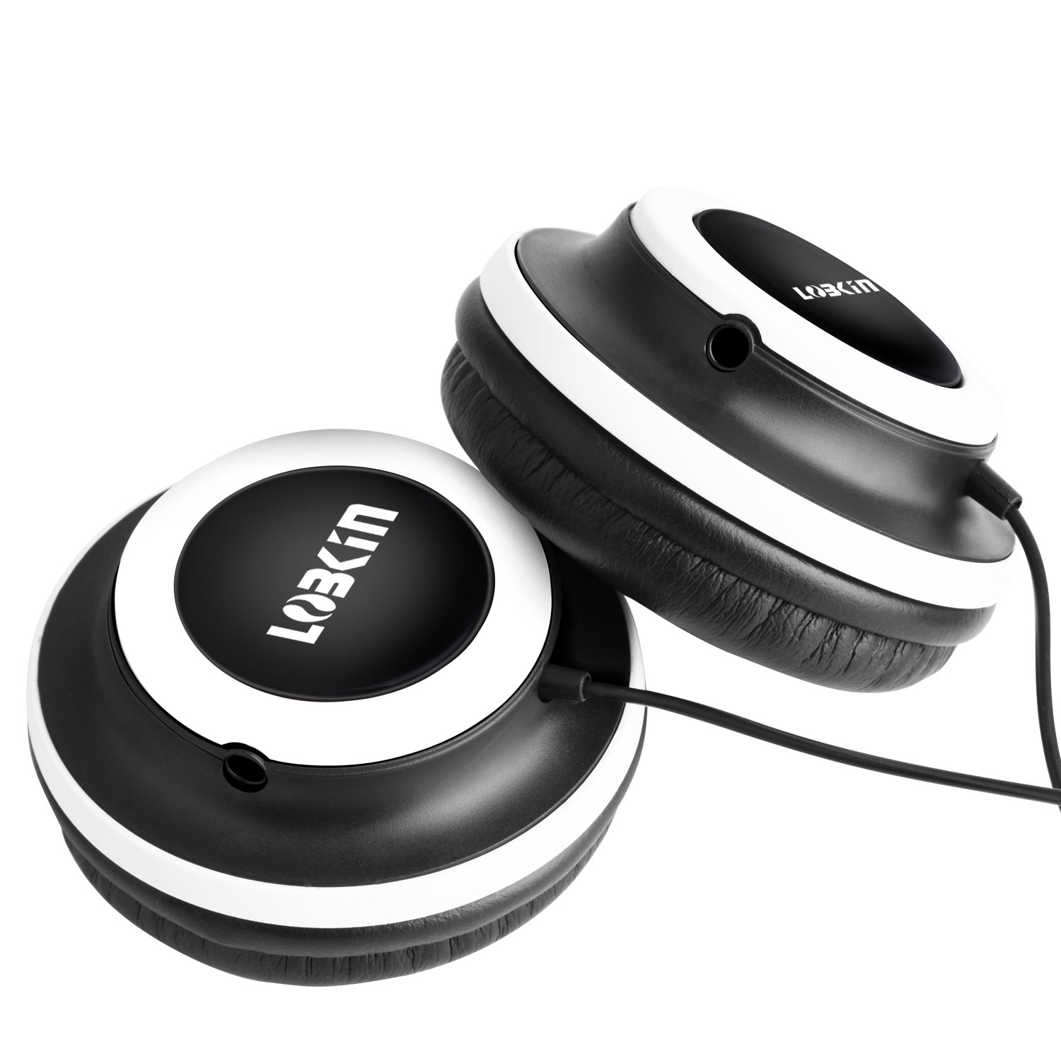 Lobkin Cat Ear Headphone, Foldable Wired Over Ear Kids Headphone with Glowing Light for Girls Children,Compatible for iPhone and Other Android Phones (Black)