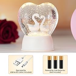 Light up Snow Globe with Music Valentine Hearts