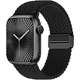 Braided Stretchy Band Compatible with Apple Watch Bands 38mm 40mm 41mm 42mm 44mm 45mm 46mm 49mm Women Men, Soft Nylon Solo Loop Magnetic Sport Strap for iWatch Series 11 10 9 8 7 6 5 4 3 2 1 SE Ultra