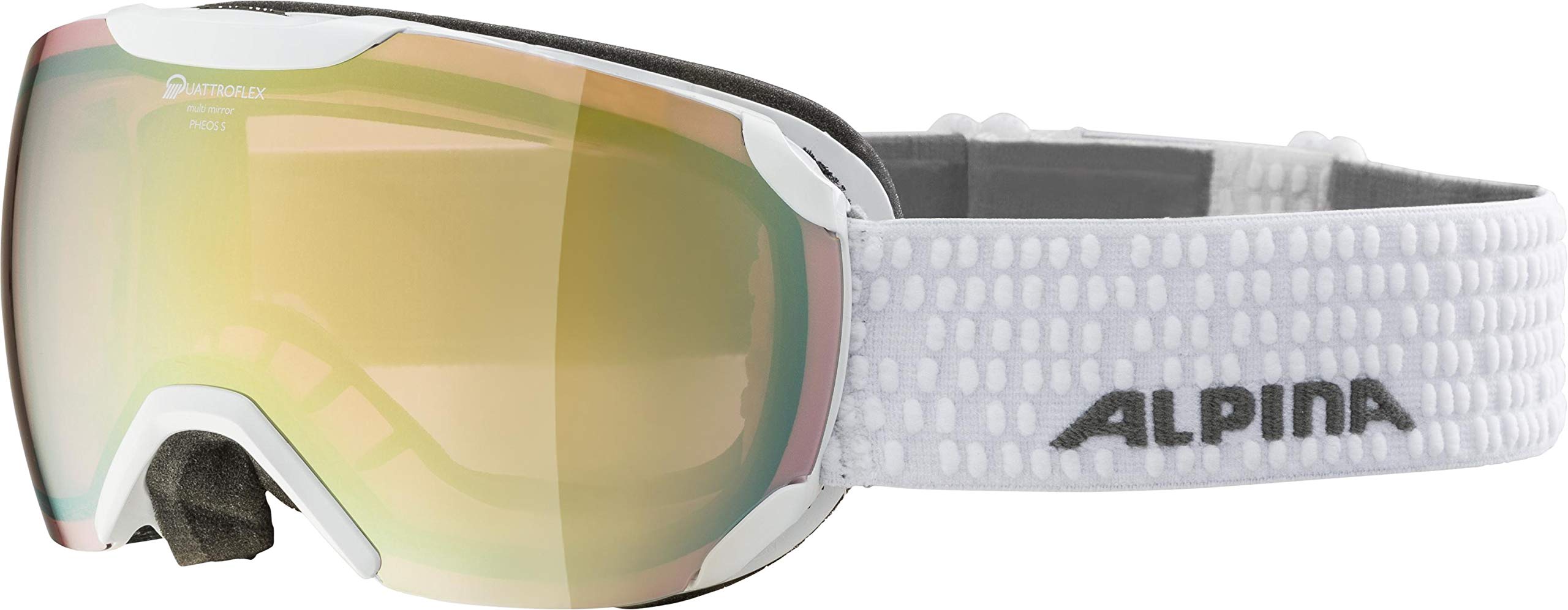 ALPINA Unisex - Adult, PHEOS S QVMM ski goggles, white, One Size