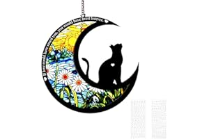COSOWO Pet Memorial Suncatcher, Loss of Cat & Dog Sympathy Gifts, Hanging Stained Acrylic Light Catcher, Cat & Dog Memorial Ornament for Pet Lovers, Daisy Pattern