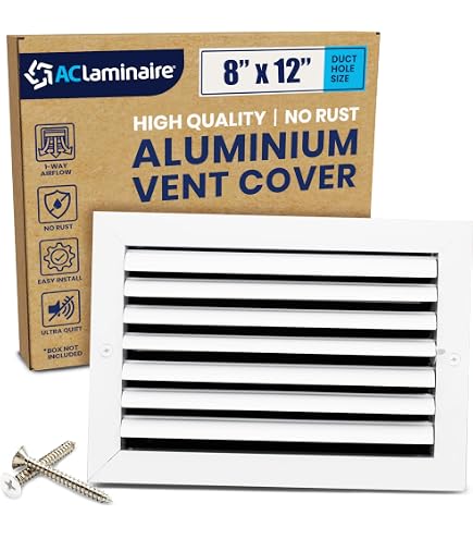 14x6 Aluminum 3-Way Vent Cover – Adjustable Curved Blades, Rubber Gasket – Ceiling Diffuser, White - View #11