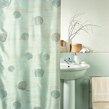 Spirella Anti-Schimmel Duschvorhang Atlantis Anti-Bakteriell, waschbar, wasserdicht Satin 180x200cm Champagner