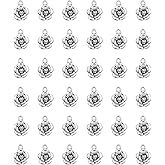 Ruwado 30 Pcs Rose Charms Vintage 1.6 X 1.2 X 0.4 CM Chic Flower Pendants for DIY Jewelry Making Kits Necklace Bracelets Earring Keychain Accessories