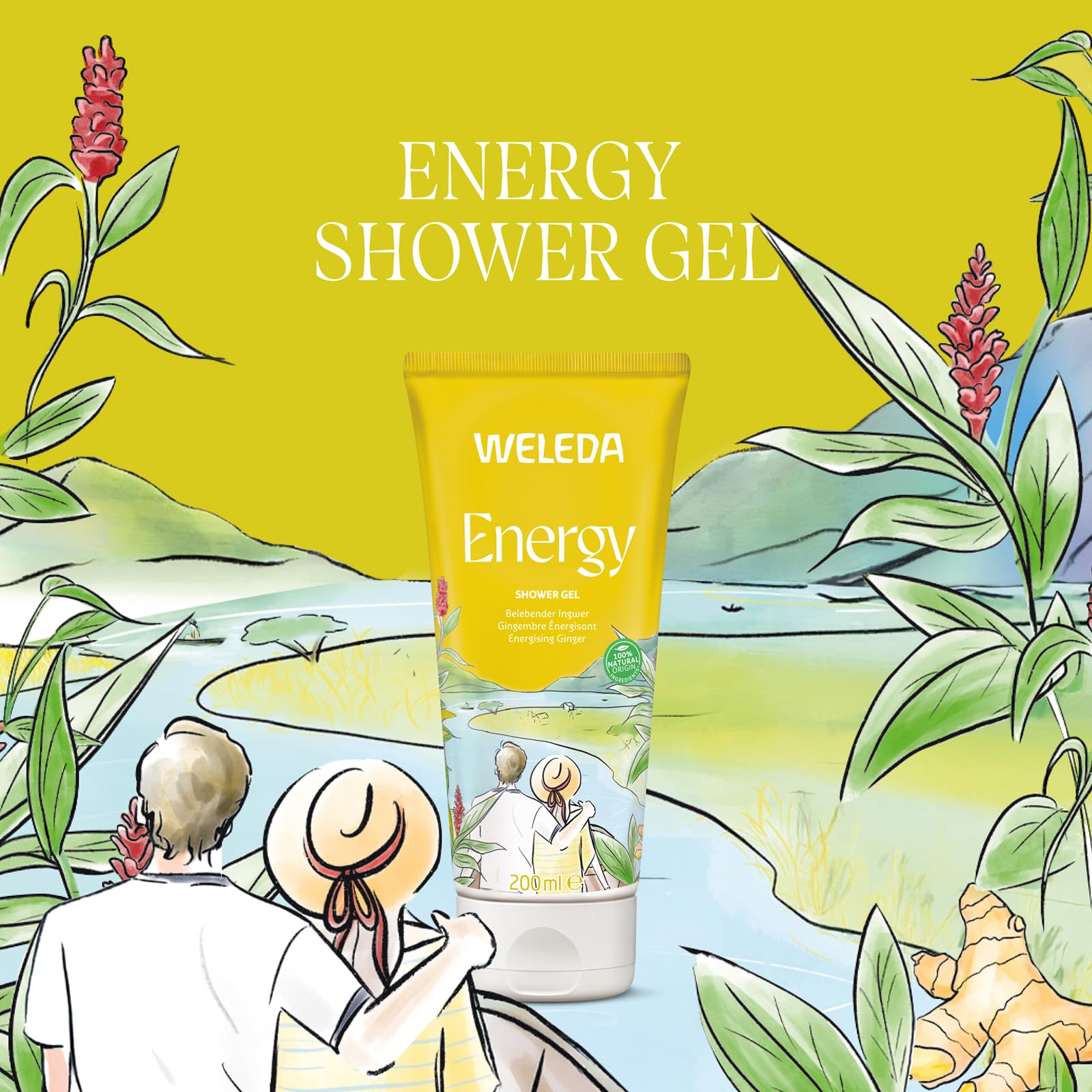 WELEDA Bio Energy Duschgel vegan - Naturkosmetik Aroma Shower Duschseife für Frauen & Männer mit Ingwer / Zedernholz Duft, Natürliche Hautpflege Dusche zur Reinigung von Gesicht & Körper (1x 200ml) 3