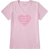 Life is Good Womens Crusher Tee Shirt, Short Sleeve Cotton Graphic T-Shirts, Have a Nice Daisy