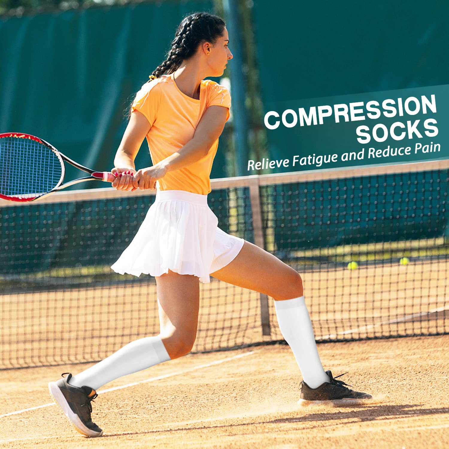 SHAMZBEST Compression Socks for Women & Men Circulation (3 Pairs) - Best Support for Athletic Running Nurses Recovery Travel