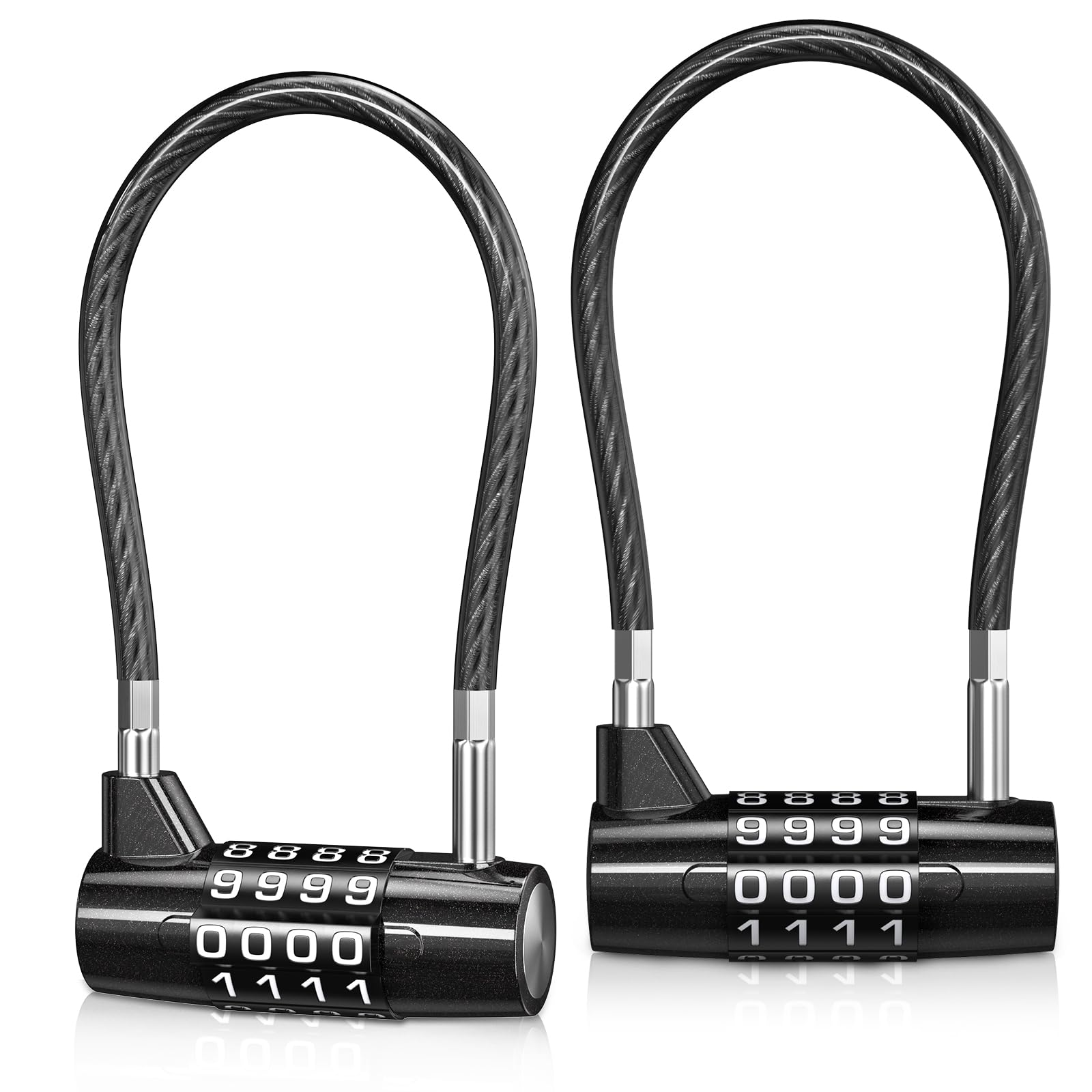 Brifit Long Shackle Padlock, 4 Digit Combination Lock with Code, Outdoor Safety Padlock, Waterproof Shed Lock, for Gym Locker, Suitcase Bag, Bike,Small Sheds, Pet Door(2 Pack)