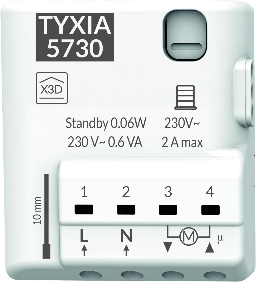 Tyxia 5730, Delta Dore Wireless Receiver for Roller Blinds, Connected Blinds Programming, Works with Tydom