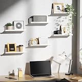 WELDUN Floating Shelves Set of 6 White Wall Mounted Picture Ledge Display view 4