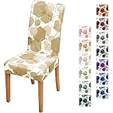Gibelle Dining Room Chair Covers Set of 6, Soft Stretch Kitchen Chair Covers Slipcover Protector, Removable Washable Geometri