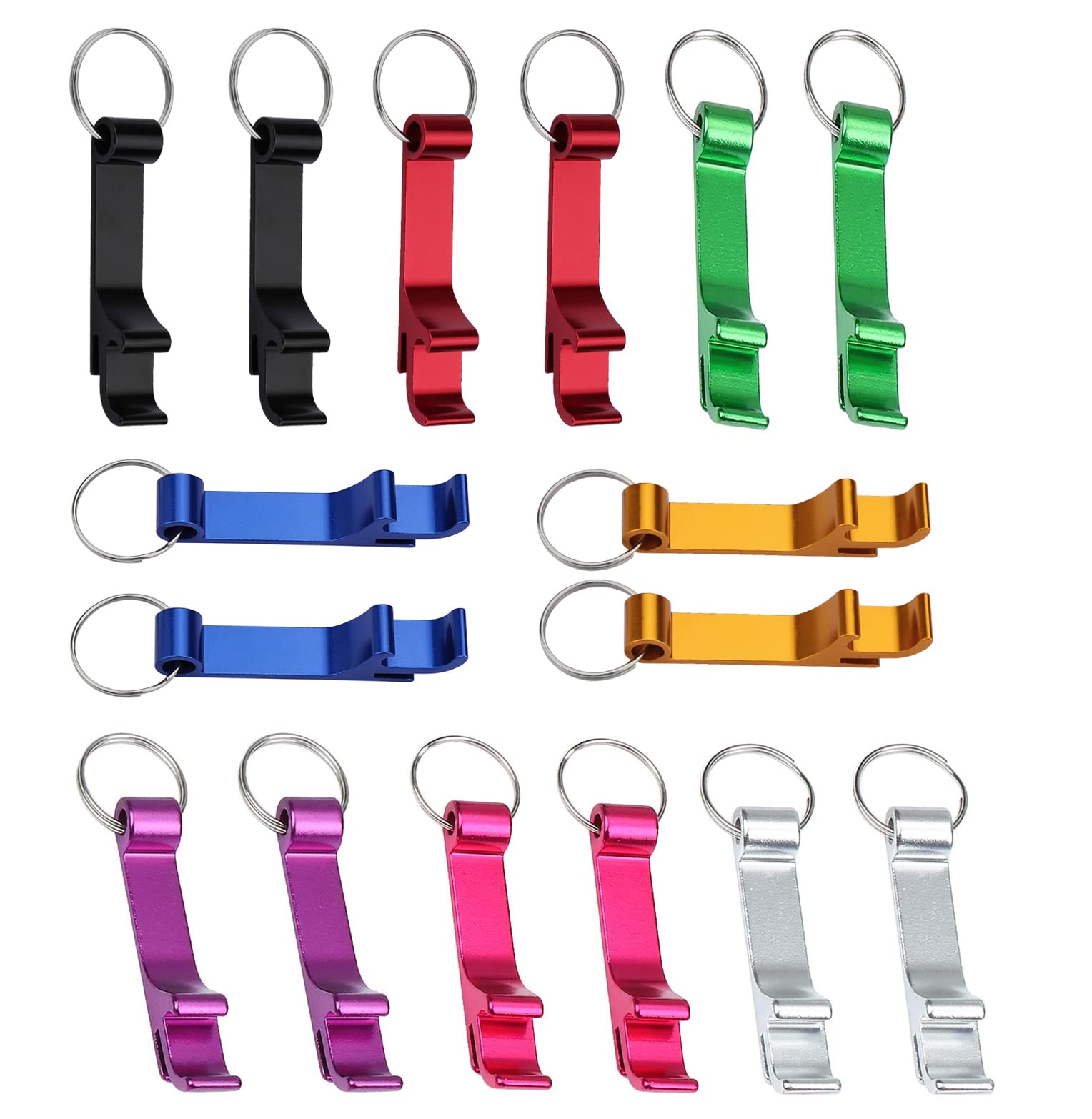 16 Pcs Beer Bottle Opener Keyring Bottle Openers Pocket Portable Mini Bottle Opener,Aluminum Beer Bottle Opener Keychain Claw Bar Keyring Bottle Openers for Beer Cans Beverage Soda European Cup Party
