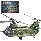 Reobrix 33031 CH-47 Chinook Model Building Kit, Transport Helicopter Building Block Set, Military Toy Gift for Teens and Adul