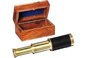 NAUTICALMART IOTC Miniature Pull-Out Telescope, Golden Brass (BR 48256)