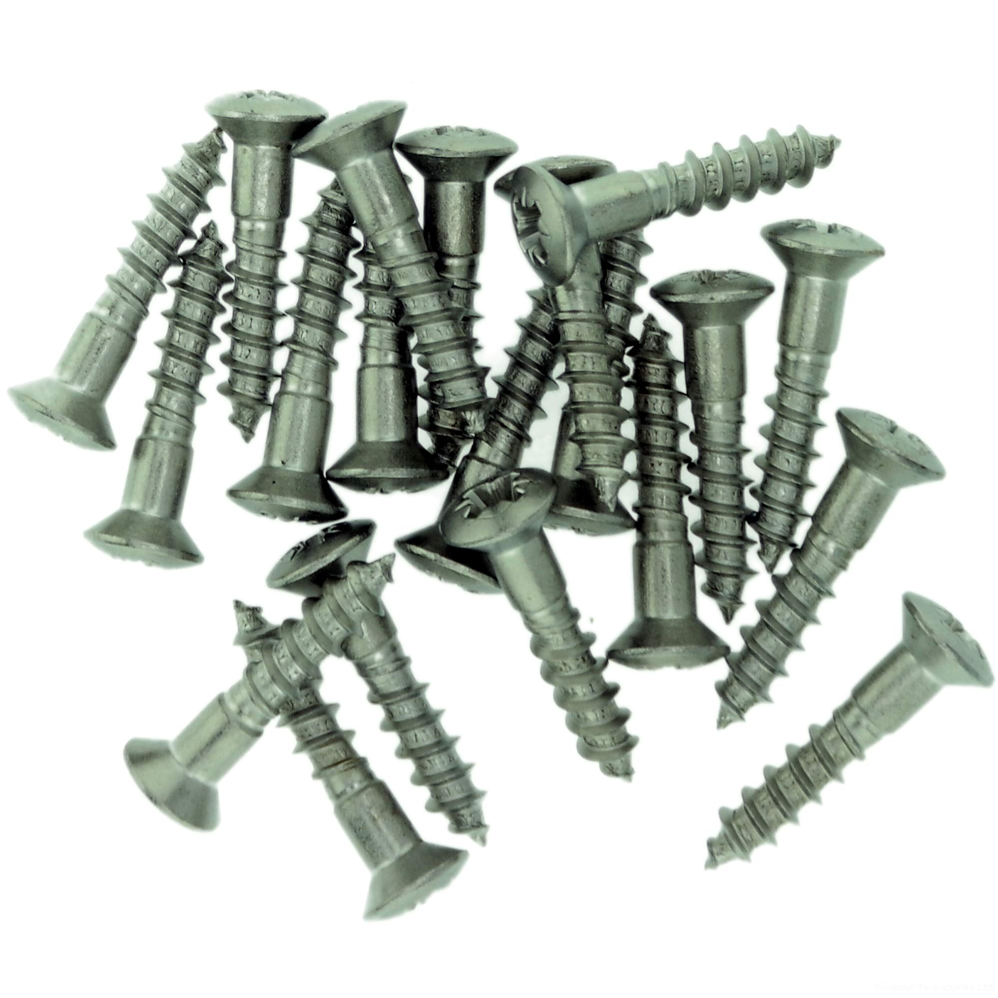 No.8 x 2.35 (4.0mm x 60mm) Pozi Raised Countersunk Wood Screw - Stainless Steel (A2) (Pack of 20)