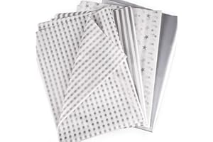 MR FIVE 60 Sheets Silver Tissue Paper Gift Wrap Bulk,20" x 28",Tissue Paper for Gift Bags,DIY and Craft,Wrapping Paper for Graduation,Birthday,Holiday Party Decoration