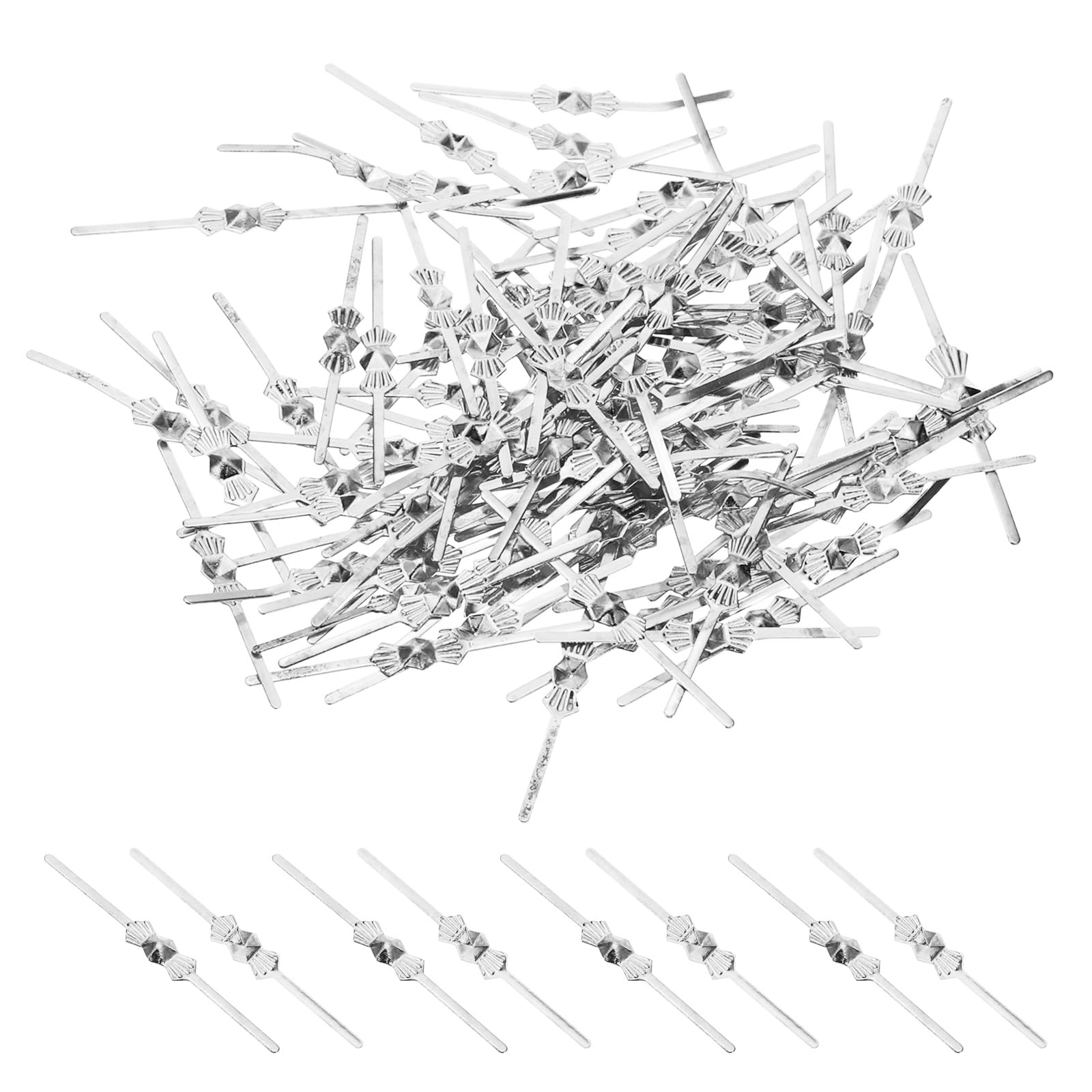 PATIKIL 30mm/1.18" Chandelier Bowtie Clips, 300Pcs Copper Chandelier Connectors Clips for Fastening Crystals Parts, Chandelier Replacements, Chrome Tone