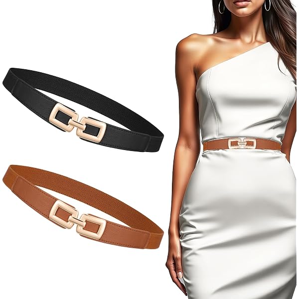 Amazon.com: XZQTIVE 2 Pack Women Skinny Stretchy Cinch Belt  display picture 1