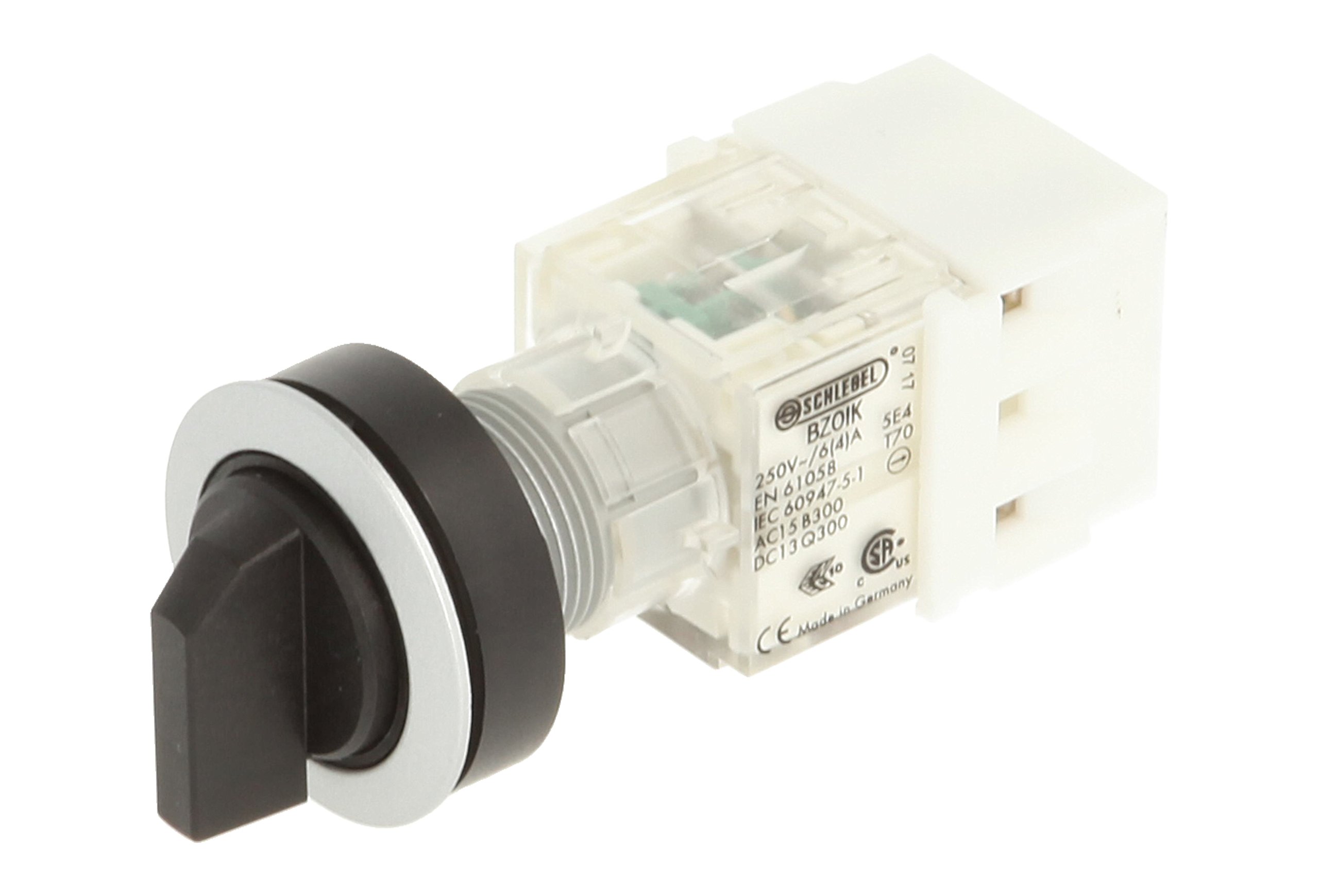 Club 23.001.089 Selector Switch rastend 3 Positions Momentary Contact Transmitter 1 N/O Contact With Bottle Opener, SCREW Connector, Silver