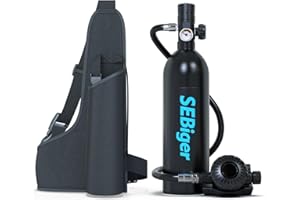 SEBiger S400plus Mini Scuba Tank 1.0L Portable Mini Diving Tank Reusable Pony Bottle Up to 20 Minutes Diving Air Tank Kit Diving Oxygen Cylinder for Underwater Exploration Rescue