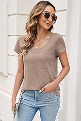 Sherosa T Shirts for Women Summer Short Sleeve Tops