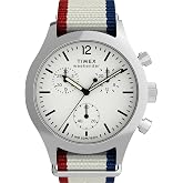 Timex Men's Weekender New England Chronograph 40mm Watch - Gray Slip-Thru Double Layer White Dial Stainless Steel Case