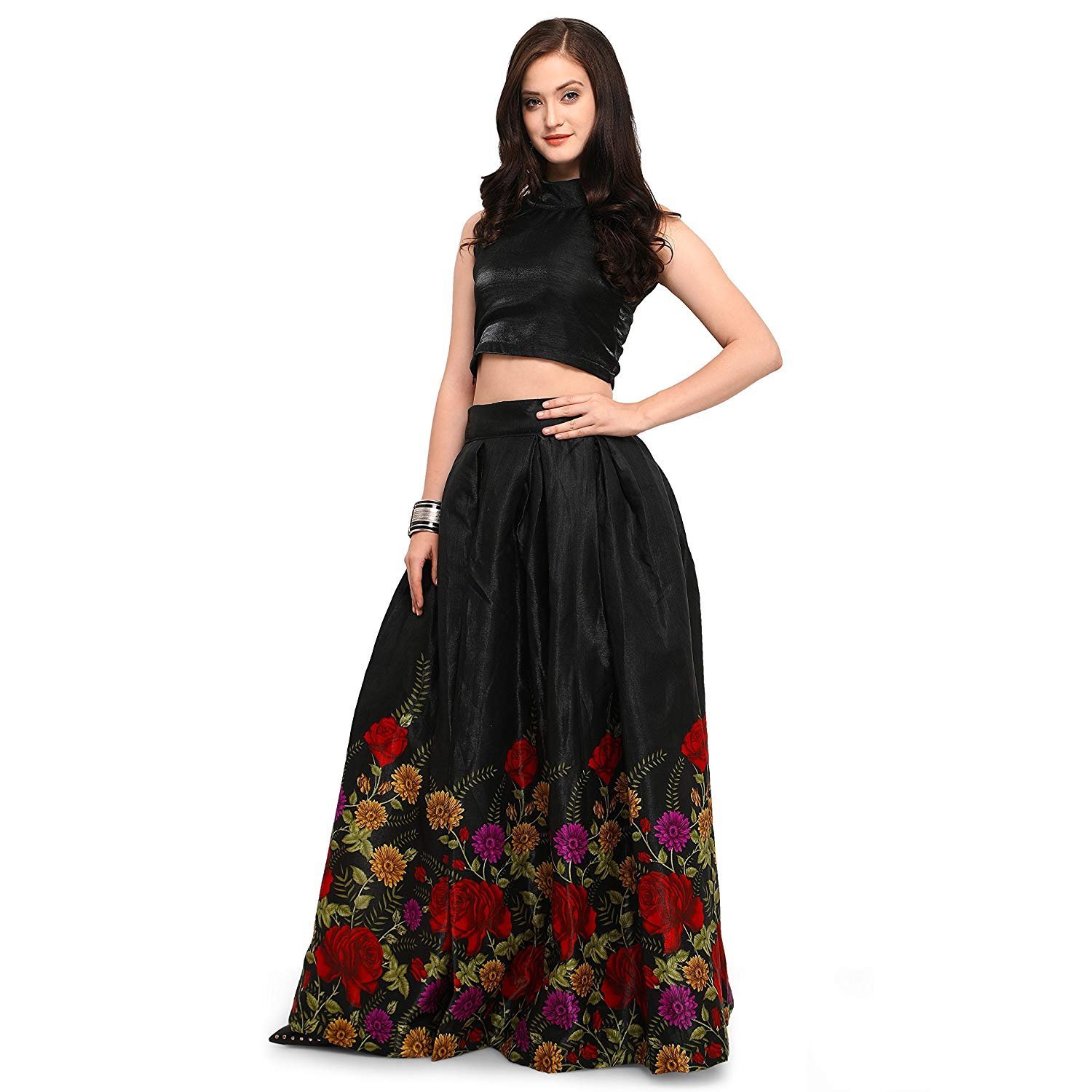 mellow enterprise women's bangalori satin long skirt gown and top new 2019
