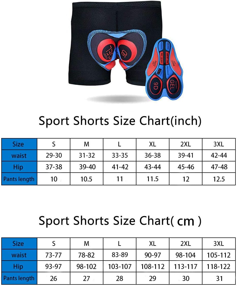 Men's Cycling Underwear Shorts 3D Padded Bike MTB Short Breathable Bicycle Short: Clothing
