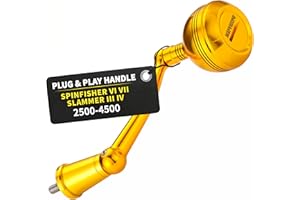 MARVELURE Power Handle for Penn Spinfisher VI VII Slammer III IV (Not for Spinfisher Long Cast/V/SS) (Gold, Slammer/Spinfisher 2500-4500 Thread)