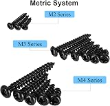 FandWay 625Pcs Self-Tapping Screws Set M2/M3/M4 Black Phillips Pan Head view 4
