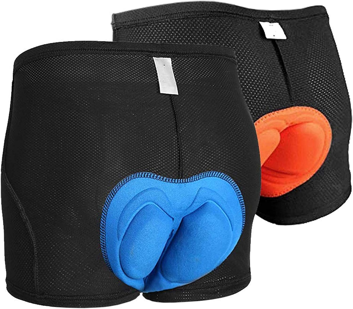 2 Sets Mens 3D Padded Bicycle Bike MTB Cycling Underwear Shorts: Clothing