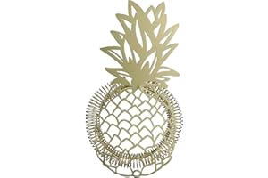 Pineapple Design Cocktail Strainer, Hawthorne Style, Stainless Steel (Gold Plated)