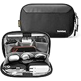 tomtoc Travel Cable Organizer Pouch, Electronics Accessories Organizer Portable Waterproof Double Accessories Carry Case for