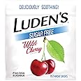 Luden's Sore Throat Relief Lozenges for Minor Everyday Irritation & Dry Mouth, Sugar Free Wild Cherry Flavored Drops, 75 Count