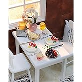 iLAND Miniature Dollhouse Accessories of Dollhouse Kitchen, Miniature Food (Lover Breakfast 16pcs)