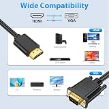 BLKing HDMI to VGA Cable 10ft 3m Digital to Analog Converter PC Laptop Monitor view 3