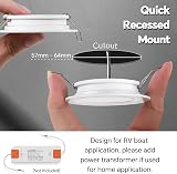acegoo 12V LED Campervan Recessed Ceiling Light 2.5W 6 Pack 3000K CRI 93 view 7