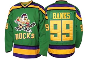 QCBW Men Mighty Ducks 33 Greg Goldberg 96 Charlie Conway 99 Adam Banks Stitched Ice Hockey Jerseys