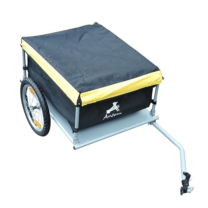 Aosom Elite Bike Cargo / Luggage Trailer Yellow / Black