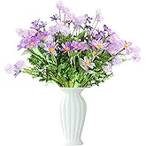 beigeok 4 Bundles Purple Fake Daisy Flowers and Ball Flowers Artificial Flowers Realistic Floral Decorations for Wedding DIY Bouquet Centerpieces Home Decor